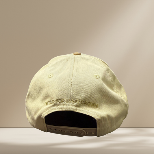 Silk-Lined Baseball Hat – In Every Season I Will Praise Him (Cream/Gold)