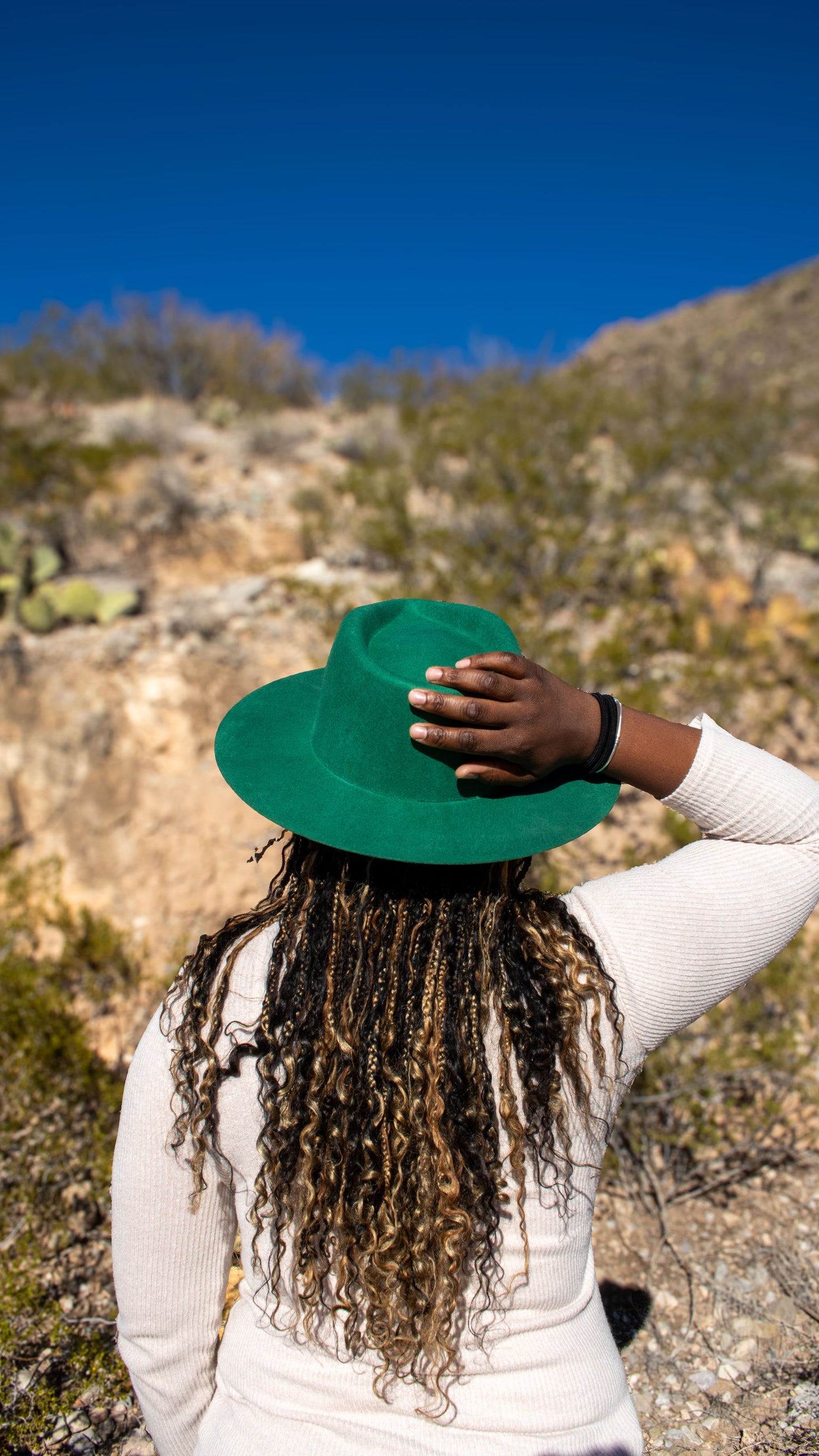 Australian Wool Silk-Lined Fedora – Hunter Green (Wide Brim)
