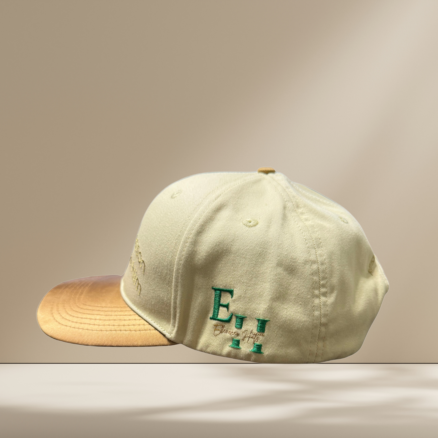 Silk-Lined Baseball Hat – In Every Season I Will Praise Him (Cream/Gold)