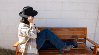 Felt Silk-Lined Fedora – Black (Wide Brim)